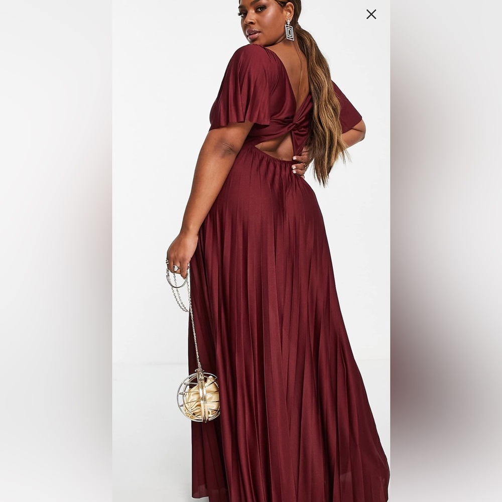 ASOS Curve Burgundy Maxi Dress